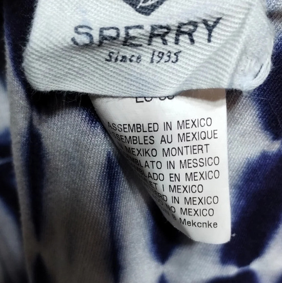 Sperry Tie Dye Swim Coverup Navy White size Small Ladderback Racerback Flowy - Picture 3 of 6